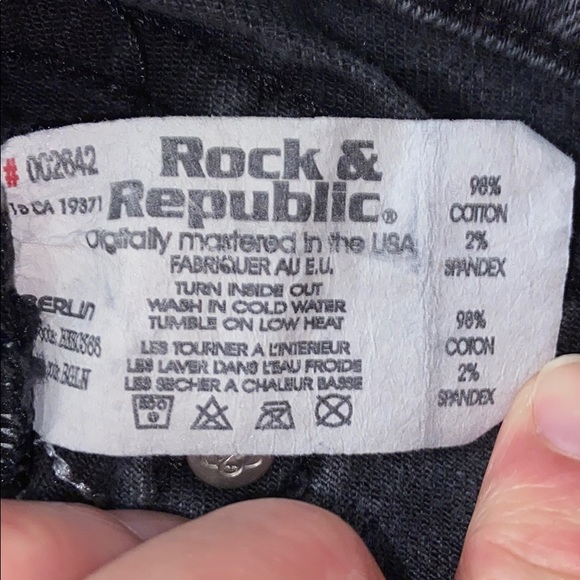 ROCK & REPUBLIC skinny jeans - Light black w/ studding, Unisrx - Picture 9 of 9